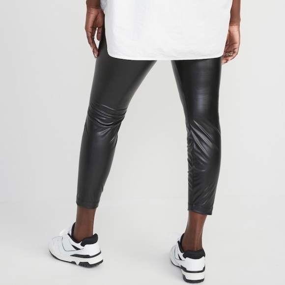 NWOT! High-Rise Black Faux Leather Leggings for Women 💛 - Picture 8 of 11